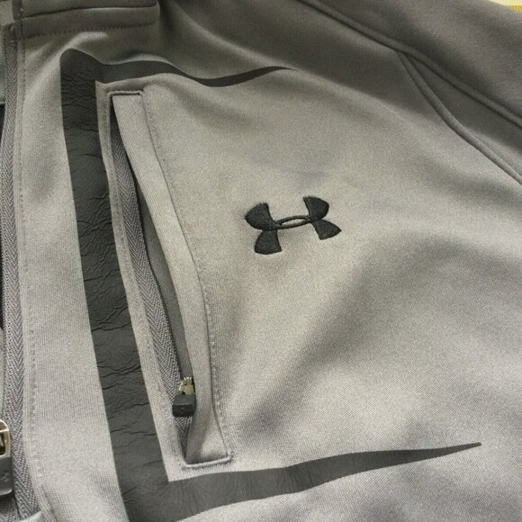 Under Armour Coldgear Jacket Mens Size XL Gray Quarter Zip Pullover Long Sleeve - Picture 3 of 6